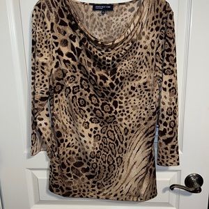 Ladies Leopard Blouse Jones NY Signature XL